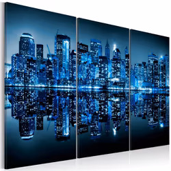 Planete Discount PD12162-90-60, New York, Noir, Bleu, Turquoise, Panneaux MDF, 900 mm, 20 mm, 600 mm