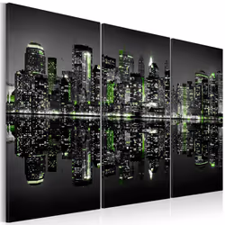 Planete Discount PD12163-120-80, New York, Noir, Vert, Blanc, Panneaux MDF, 1200 mm, 20 mm, 800 mm