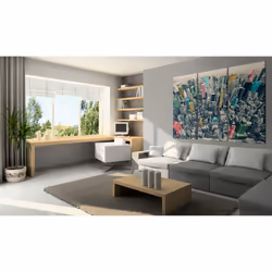 Tableau Villes NY - noir et blanc mais en couleur - PD12165-120-80