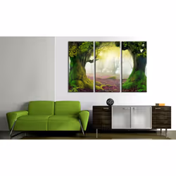 Tableau Mysterious forest - triptych - PD10047-120-80