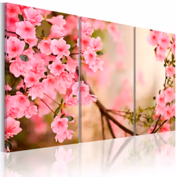 Planete Discount PD11275-60-40, Fleurs variées, Vert, Rose, Panneaux MDF, 600 mm, 20 mm, 400 mm