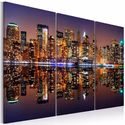 Planete Discount PD12171-120-80, New York, Bleu, Marron, Orange, Panneaux MDF, 1200 mm, 20 mm, 800 mm