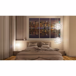 Tableau Villes New York avec une réflexion sur l'eau - PD12171-120-80