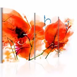 Planete Discount PD11286-120-60, Coquelicots, Vert, Orange, Blanc, Panneaux MDF, 1200 mm, 20 mm, 600 mm