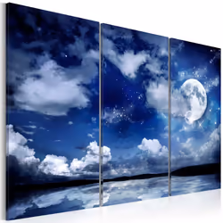 Planete Discount PD10059-120-80, Paysage nocturne, Bleu, Blanc, Panneaux MDF, 1200 mm, 20 mm, 800 mm