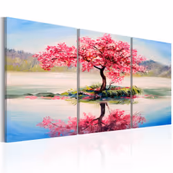 Planete Discount PD10064-120-60, Arbres, Bleu, Vert, Rose, Panneaux MDF, 1200 mm, 20 mm, 600 mm