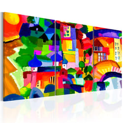 Tableau Villes Colourful Town - PD12178-120-60