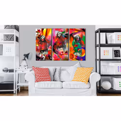 Tableau Crazy Monkeys - triptych - PD8343-120-80