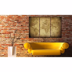 Tableau Cartes du monde Old map: triptych - PD11685-120-80