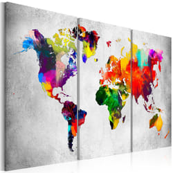 Tableau Cartes du monde Artistic World - Triptych - PD11690-120-80