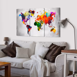 Tableau Cartes du monde Artistic World - Triptych - PD11690-120-80