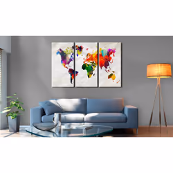 Tableau Cartes du monde World Map: Rainbow Madness II - PD11691-120-80