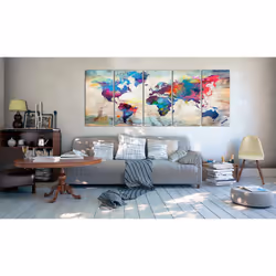 Tableau Cartes du monde World Map: Cracked Wall - PD11694-225-90