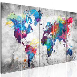 Tableau Cartes du monde World Map: Spilt Paint - PD11696-225-90