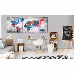 Tableau Cartes du monde World Map: Spilt Paint - PD11696-225-90