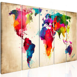 Tableau Cartes du monde Bright Continents - PD11699-225-90