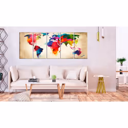 Tableau Cartes du monde Bright Continents - PD11699-225-90