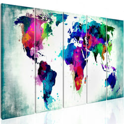 Tableau Cartes du monde Colourful Chaos - PD11701-225-90