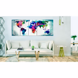 Tableau Cartes du monde Colourful Chaos - PD11701-225-90