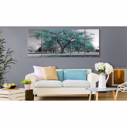 Tableau Autumn in the Park (5 Parts) Narrow Turquoise - PD10085-225-90