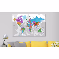 Tableau Cartes du monde Territory of Colours - PD11702-120-80