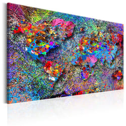 Tableau Cartes du monde Map: Jackson Pollock inspiration - PD11705-120-80