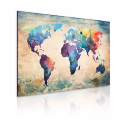 Planete Discount PD11715-120-80, Crème, Violet, Rouge, Turquoise, Jaune, Panneaux MDF, 1200 mm, 20 mm, 800 mm
