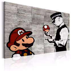 Planete Discount PD8351-120-80, Banksy, Beige, Noir, Gris, Rouge, Blanc, Panneaux MDF, 1200 mm, 20 mm, 800 mm