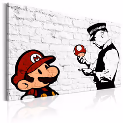 Planete Discount PD8352-120-80, Banksy, Beige, Noir, Rouge, Blanc, Panneaux MDF, 1200 mm, 20 mm, 800 mm