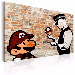 Planete Discount PD8353-120-80, Banksy, Beige, Noir, Orange, Rouge, Blanc, Panneaux MDF, 1200 mm, 20 mm, 800 mm