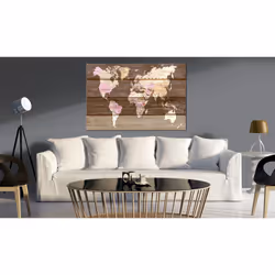 Tableau Cartes du monde The Wooden World - PD11722-120-80