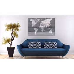 Tableau Cartes du monde The Grey Earth - PD11724-120-80