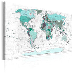 Tableau Cartes du monde Cerulean Border - PD11726-120-80