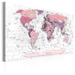 Tableau Cartes du monde Pink Frontiers - PD11727-120-80