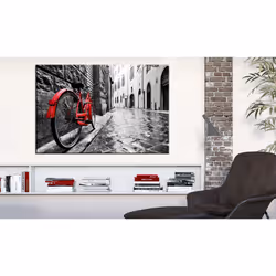 Tableau Vintage Vintage Red Bike - PD12428-120-80