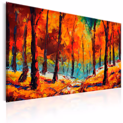 Planete Discount PD10095-120-80, Forêt, Bleu, Marron, Orange, Jaune, Panneaux MDF, 1200 mm, 20 mm, 800 mm