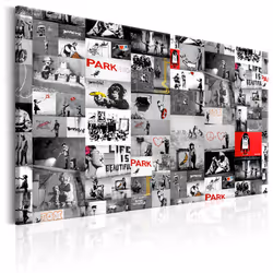 Planete Discount PD8373-120-80, Banksy, Noir, Rouge, Blanc, Jaune, Panneaux MDF, 1200 mm, 20 mm, 800 mm