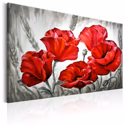Planete Discount PD11303-120-80, Coquelicots, Gris, Rouge, Panneaux MDF, 1200 mm, 20 mm, 800 mm