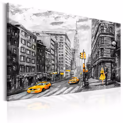 Planete Discount PD12192-120-80, New York, Noir, Blanc, Jaune, Panneaux MDF, 1200 mm, 20 mm, 800 mm