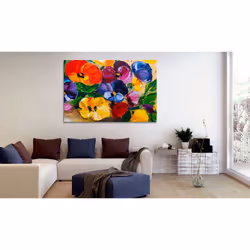 Tableau Fleurs Spring Pansies - PD11308-120-80