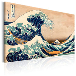 Tableau Tableau stylisé The Great Wave off Kanagawa (Reproduction) - PD12019-120-80