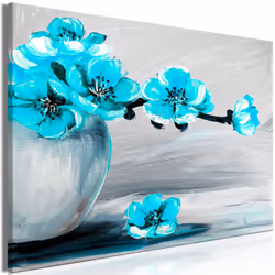 Planete Discount PD11317-120-80, Bouquets de fleurs, Bleu, Gris, Panneaux MDF, 1200 mm, 20 mm, 800 mm