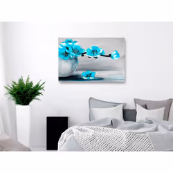 Tableau Fleurs Lightness of Light (1 Part) Wide Blue - PD11317-120-80