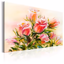 Planete Discount PD11321-120-80, Roses, Crème, Vert, Rose, Panneaux MDF, 1200 mm, 20 mm, 800 mm