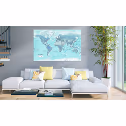 Tableau Cartes du monde World Map: Sky Blue World - PD11730-120-80