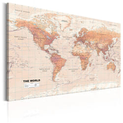 Tableau Cartes du monde World Map: Orange World - PD11731-120-80