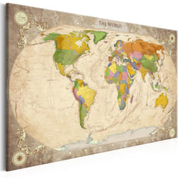 Tableau Cartes du monde Map and Ornaments - PD11734-120-80