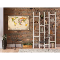 Tableau Cartes du monde Map and Ornaments - PD11734-120-80