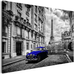 Tableau Villes Car in Paris (1 Part) Blue Wide - PD12199-120-80