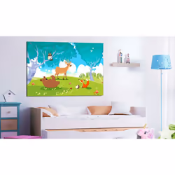 Tableau Pour enfants Friendly Animals (1 Part) Wide - PD11984-120-80